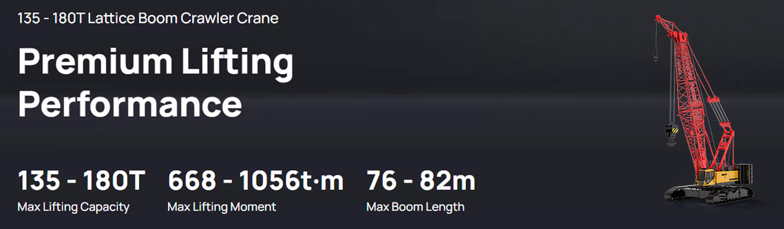 135 - 180T Lattice Boom Crawler Crane